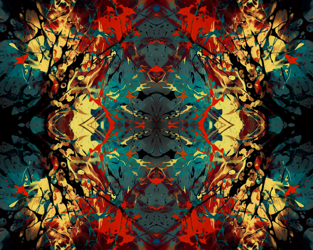 Vibrant Symmetrical Abstract Pattern Wallpaper - Bold Modern Art Background