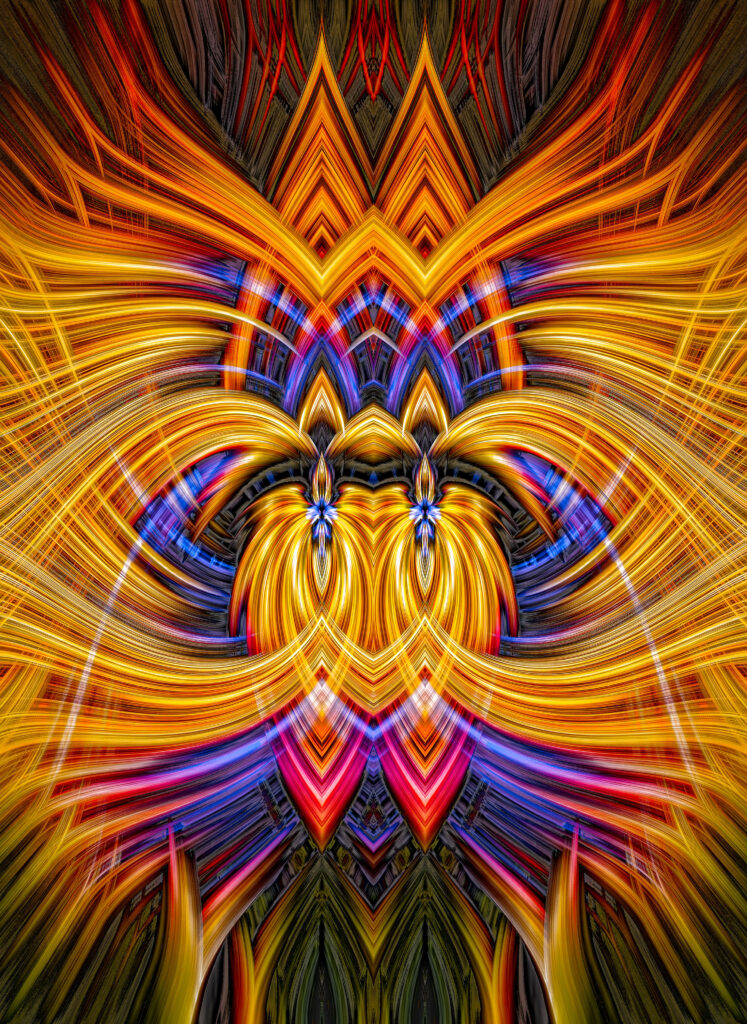 Vibrant Symmetrical Shapes & Glowing Lines - Stunning Background Design Wallpaper