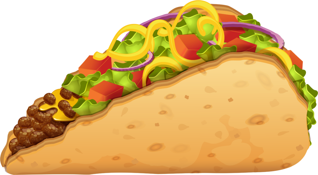 Vibrant Taco Illustration for Food-Themed Wallpaper Background