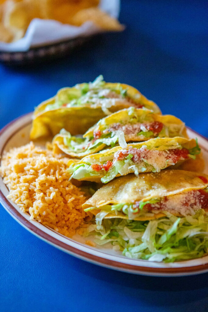 Vibrant Tacos with Fresh Flavors & Mexican Rice Wallpaper Background