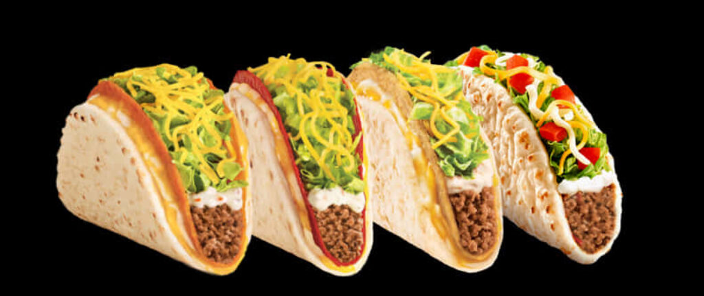 Vibrant Taco Wallpaper: Delicious Fillings on Sleek Black Background