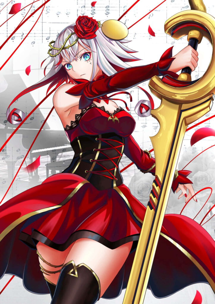 Stunning *Takt Op. Destiny* Wallpaper: Dynamic Character in Red & Black
