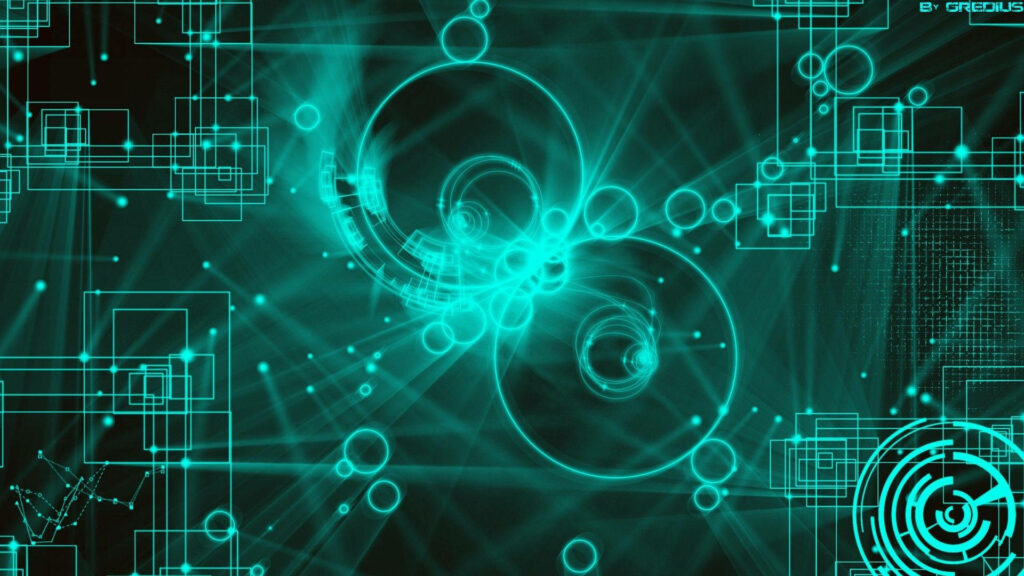 Vibrant Teal Aesthetic Wallpaper: Abstract Geometric & Digital Design
