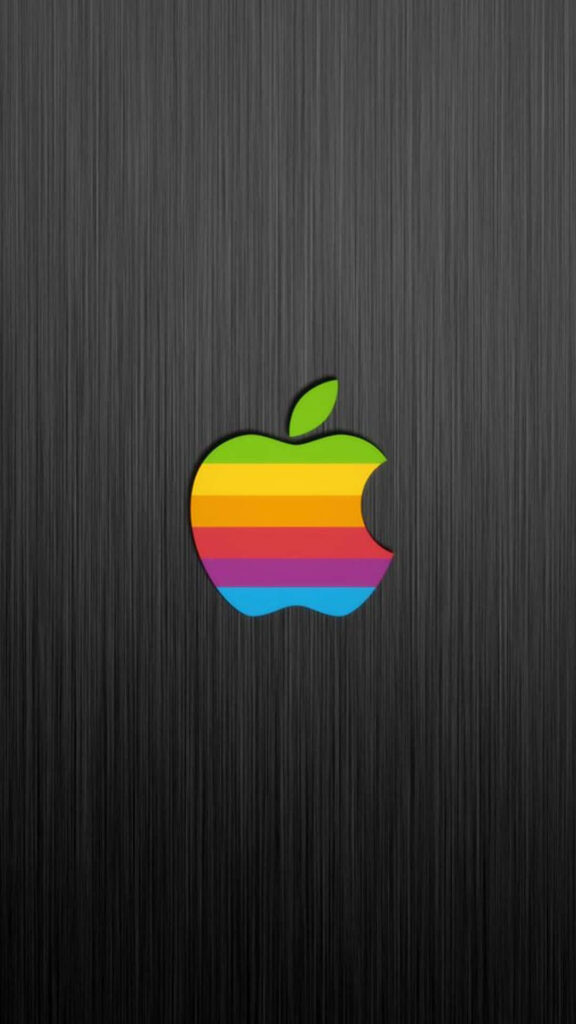 Vibrant and Playful Apple Logo Wallpaper for iPhone X - Embrace the Rainbow