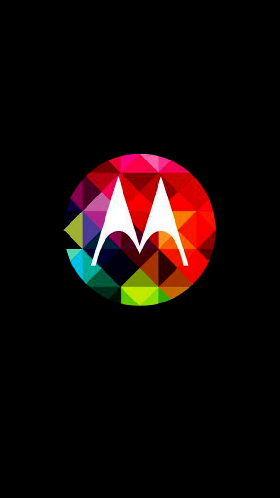 Dazzling Vibrant Digital Emblem Showcasing Motorola Against an Ebony Canvas Wallpaper