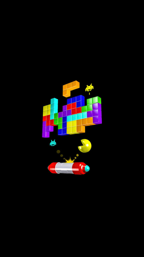 Vibrant Tetris Tiles Set a Striking Tone in this Sleek iPhone Wallpaper