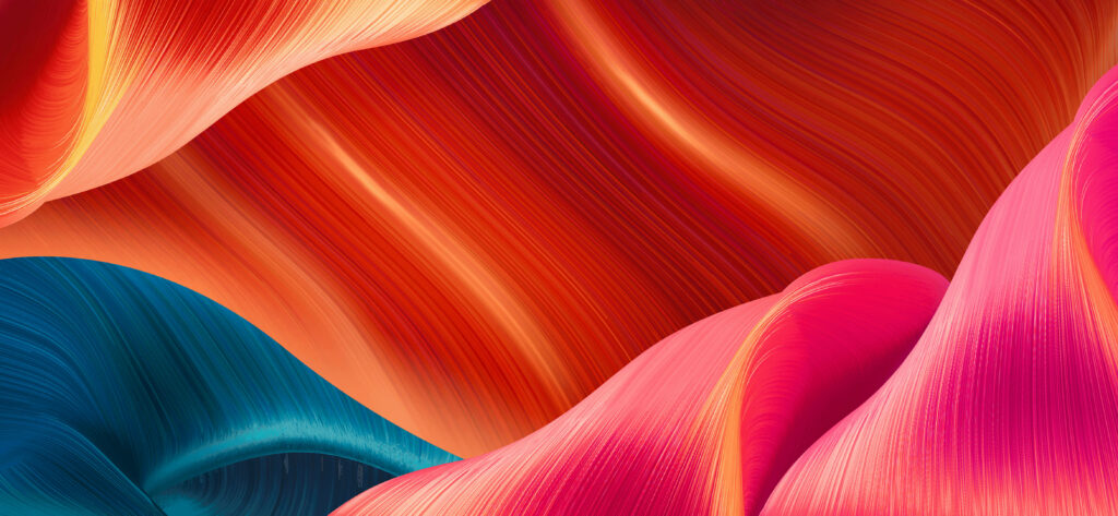 Vibrant Abstract Textile Wallpaper with Dynamic Folds and Colors