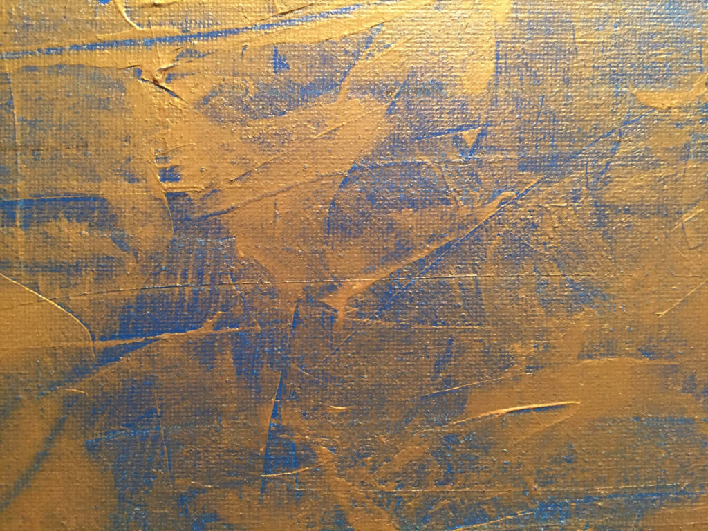 Vibrant Textured Paint Close-Up: Golden & Blue Wallpaper Background