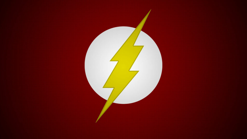 Vibrant Flash Logo Wallpaper: Bold Yellow Bolt on Red Background