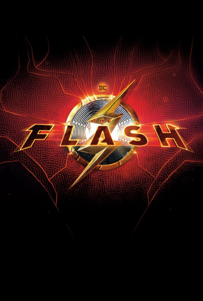 Dynamic Flash Logo Wallpaper: Lightning Streaks on Red & Black