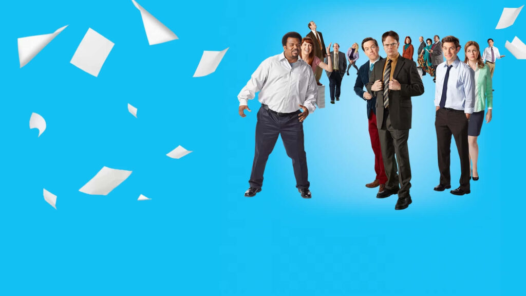 Vibrant The Office Cast Wallpaper & Bright Blue Background
