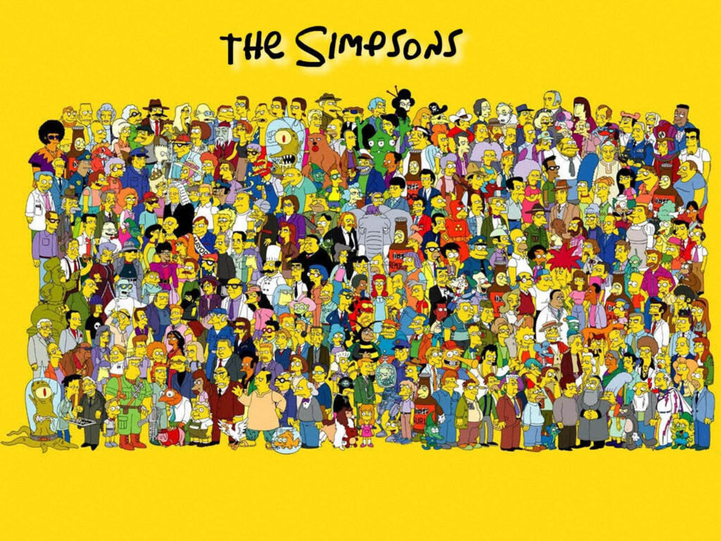 Vibrant The Simpsons Wallpaper: Iconic Family & Characters on Yellow