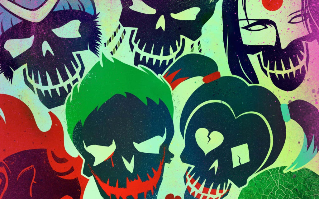 Colorful Artistic Skull Wallpaper from The Suicide Squad
