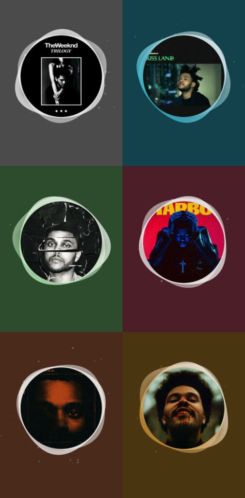 Iconic The Weeknd Album Covers Collage Wallpaper Background