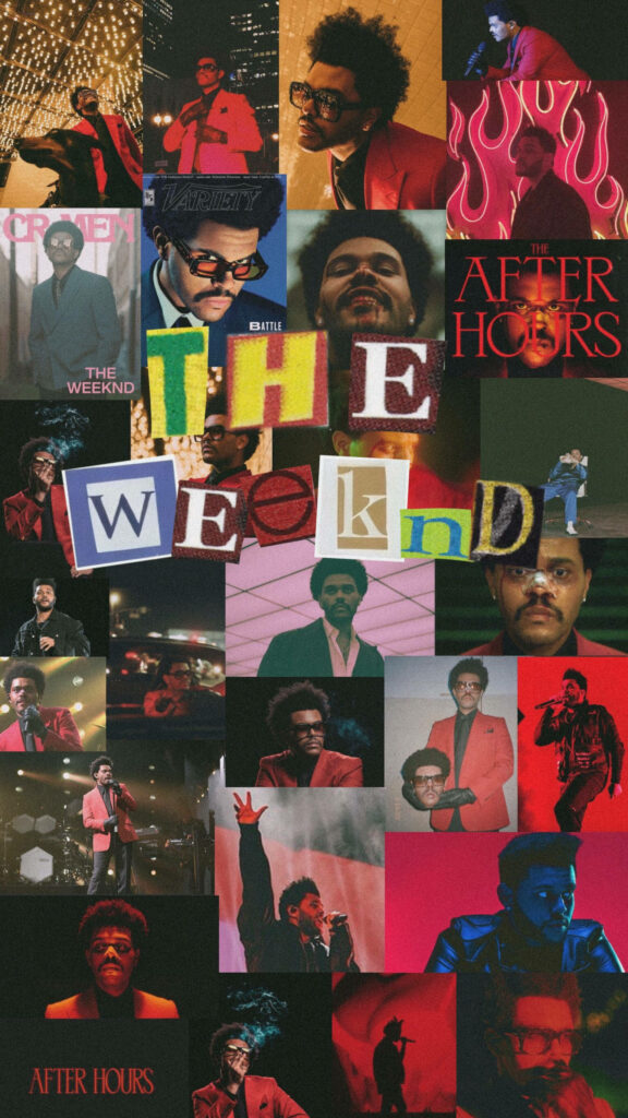 Vibrant The Weeknd After Hours Collage Wallpaper Background