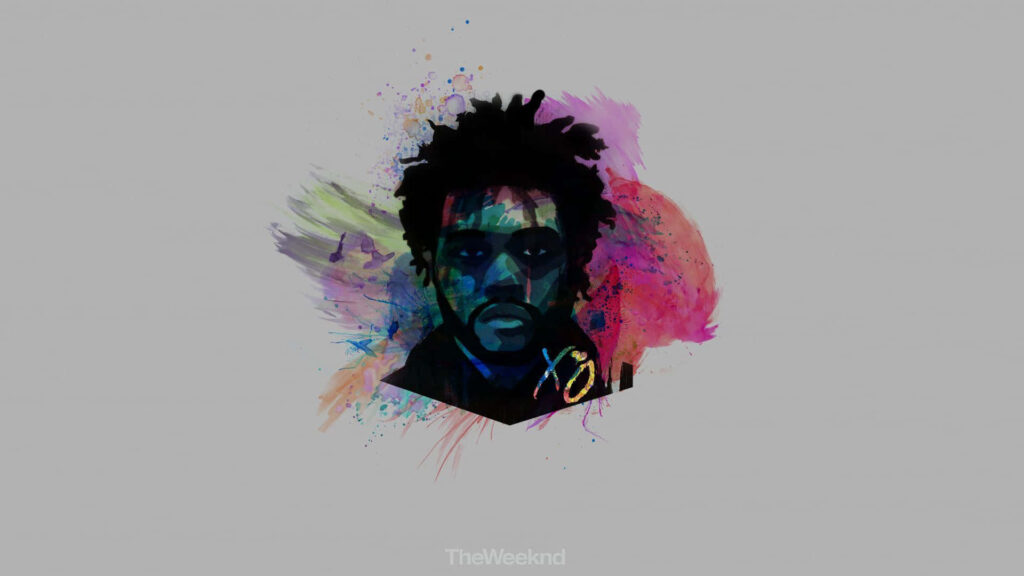 Vibrant The Weeknd Digital Artwork: Colorful Abstract Wallpaper