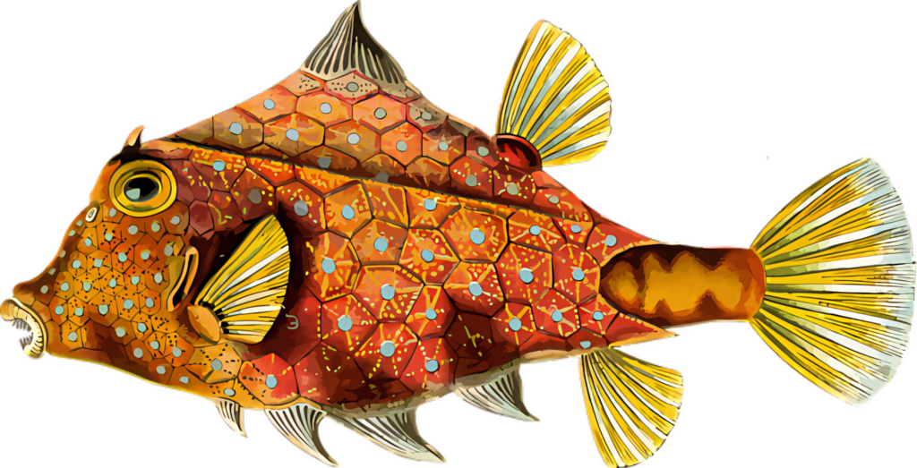 Vibrant Thornback Cowfish Wallpaper - Unique Geometric Patterns