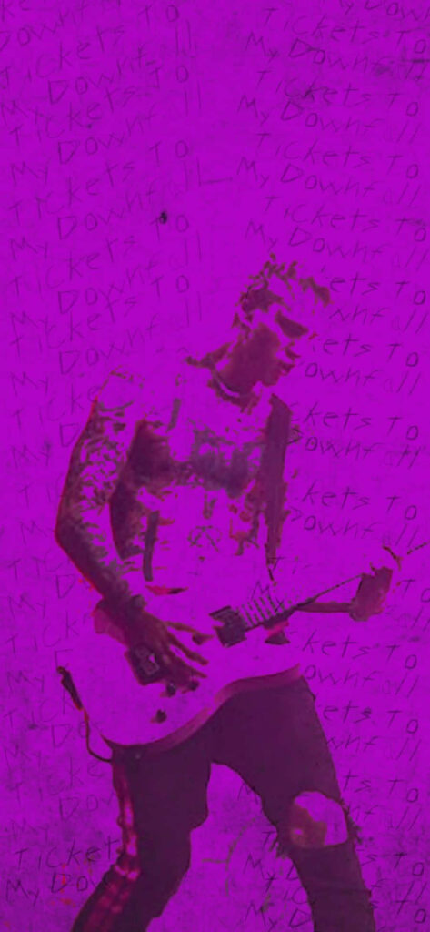 Vibrant Tickets To My Downfall Graffiti Wallpaper: Bold Pink Aesthetic