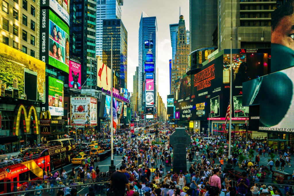 Vibrant Times Square Wallpaper: NYC's Energy, Billboards & Crowds