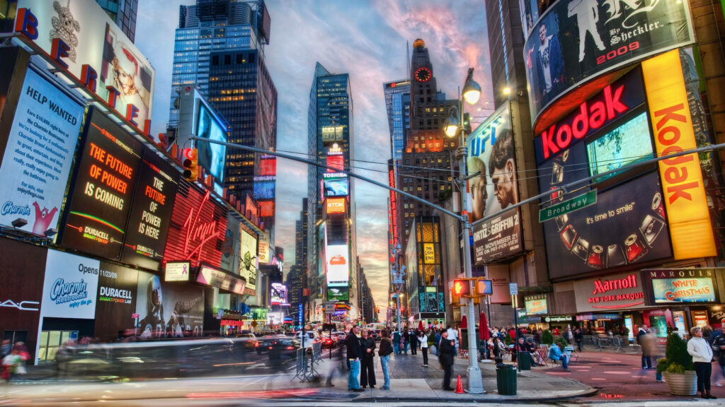 Vibrant Times Square Wallpaper: Iconic NYC Billboards & Urban Energy