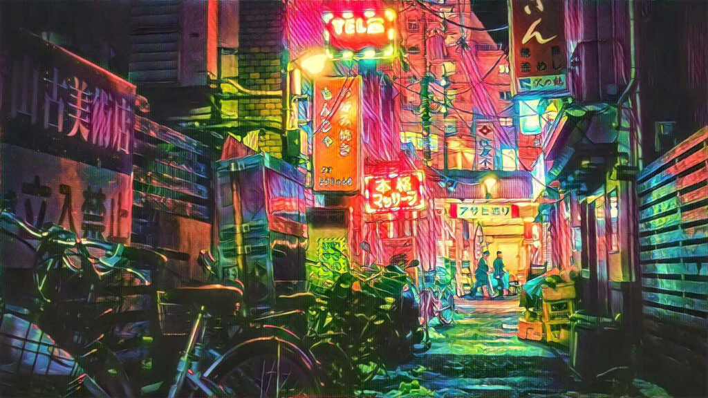 Colorful Tokyo Alley Wallpaper: Neon Lights & Urban Energy