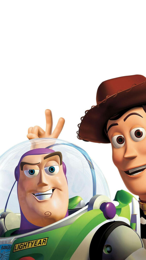 Fun Wallpaper: Woody's Peace Sign & Buzz Lightyear Friendship Scene