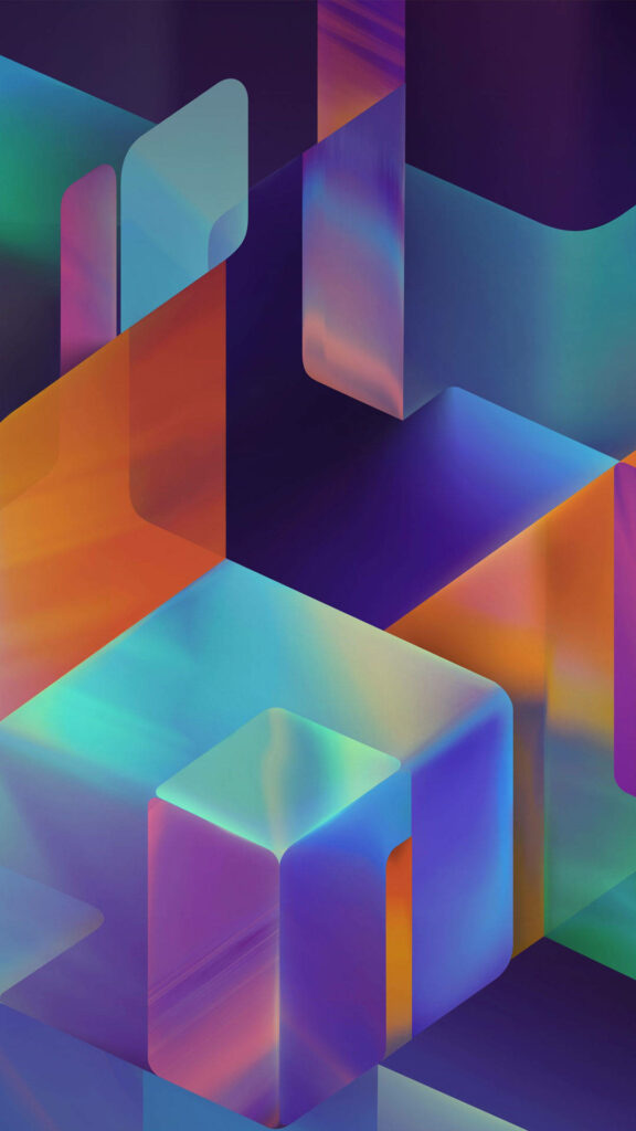 Vibrant Translucent Box Wallpaper: Colorful Depth & Modern Art