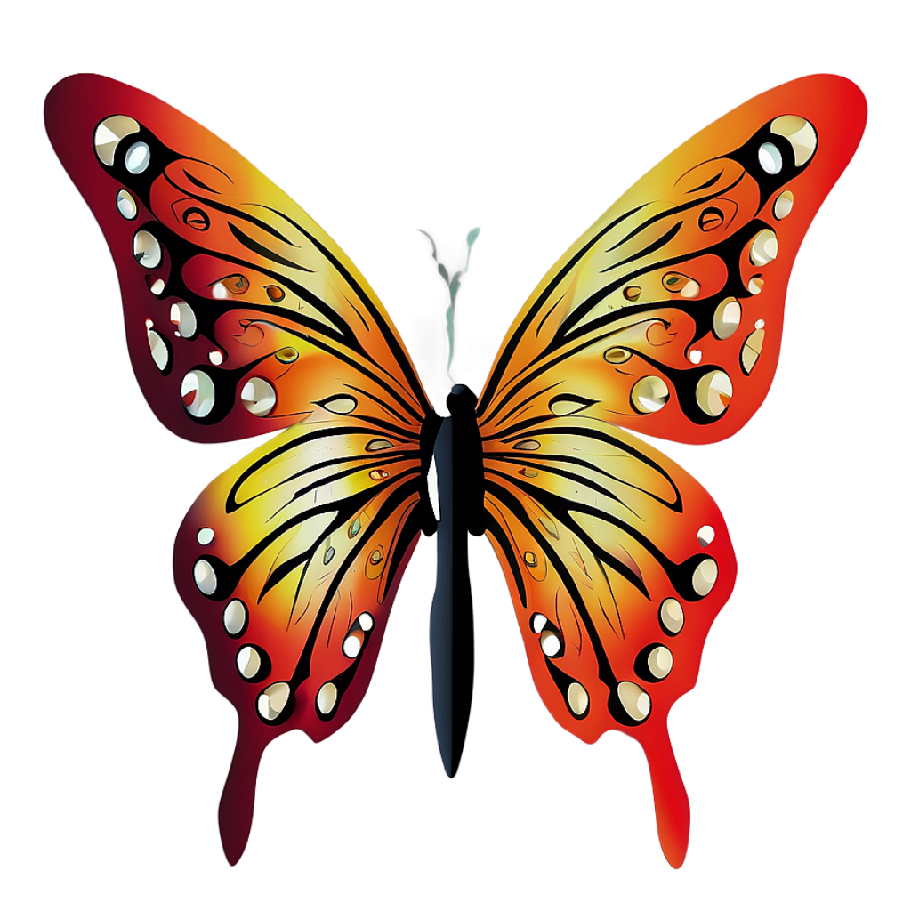 Vibrant Tribal Butterfly Tattoo Wallpaper with Warm Gradient Background