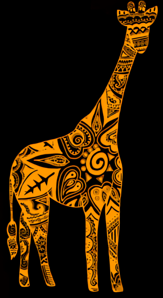 Vibrant Tribal Giraffe Art Wallpaper with Bold Designs