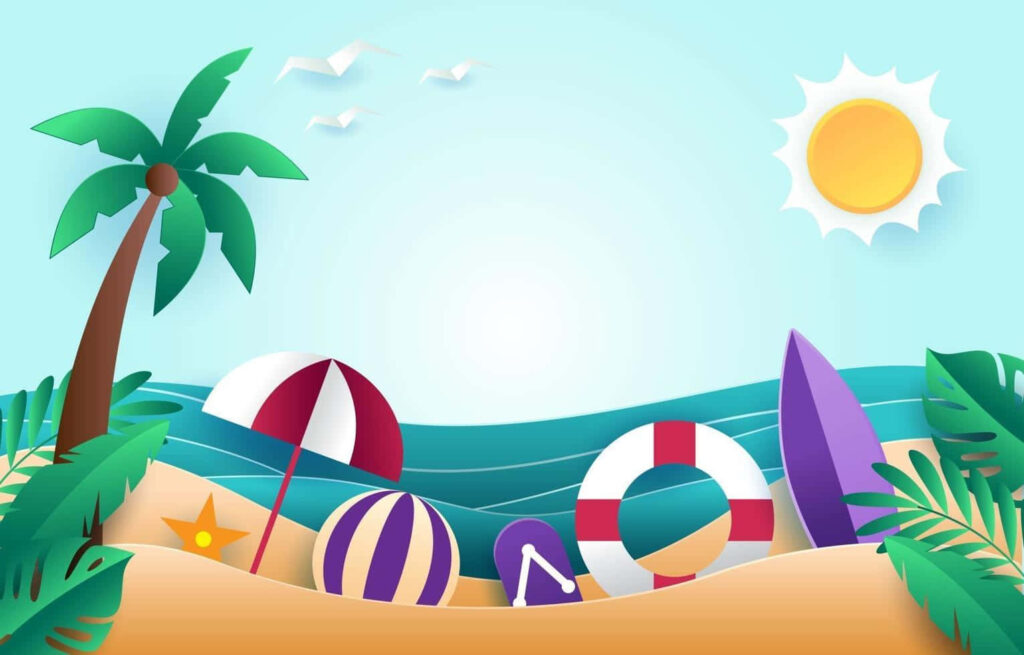 Vibrant Tropical Beach Wallpaper: Bright Summer Scene Background