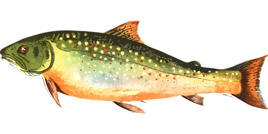 Vibrant Trout PNG Illustration – Colorful Fish with Intricate Details Wallpaper