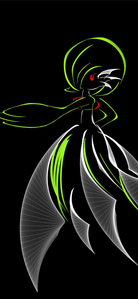 Neon Tsareena Wallpaper: Vibrant Pokémon Art on Dark Background