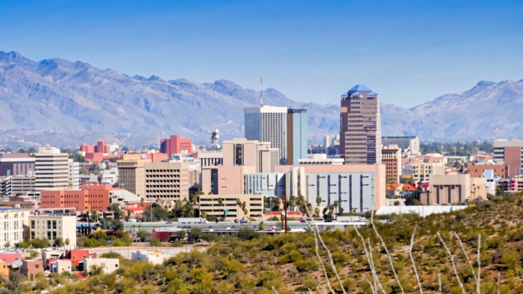 Tucson Skyline Wallpaper: Modern Architecture & Desert Landscape