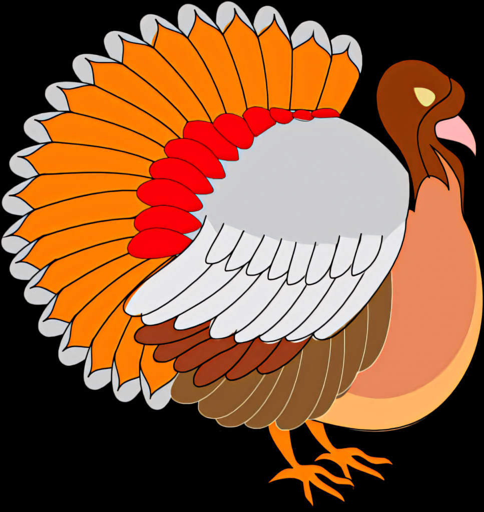 Vibrant Cartoon Turkey Wallpaper for Festive Thanksgiving Decor