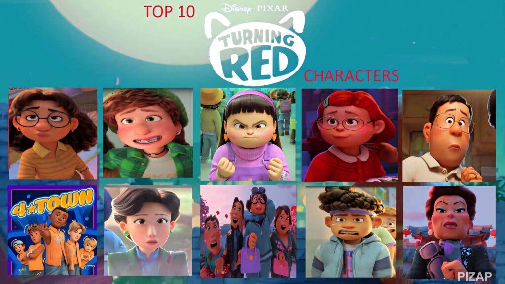 Vibrant Turning Red Wallpaper: Colorful Disney & Pixar Characters