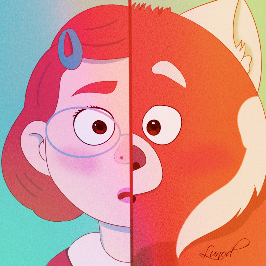 Vibrant Turning Red Wallpaper: Creative Red Panda Transformation