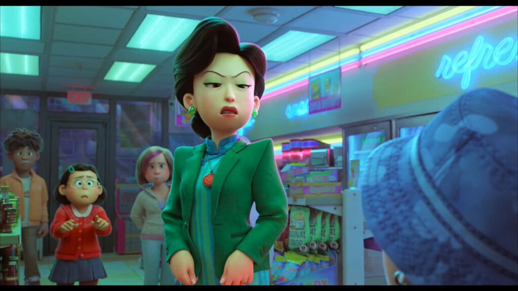 Vibrant Turning Red Wallpaper: Tense Convenience Store Scene