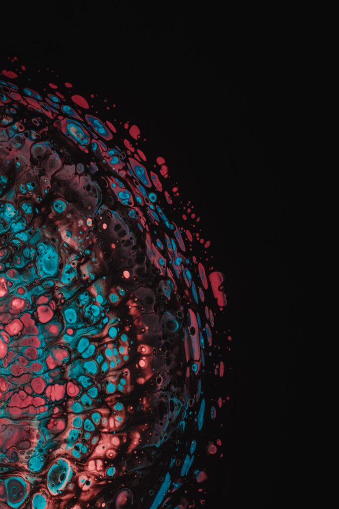 Vibrant Abstract Wallpaper: Turquoise & Coral Liquid Design