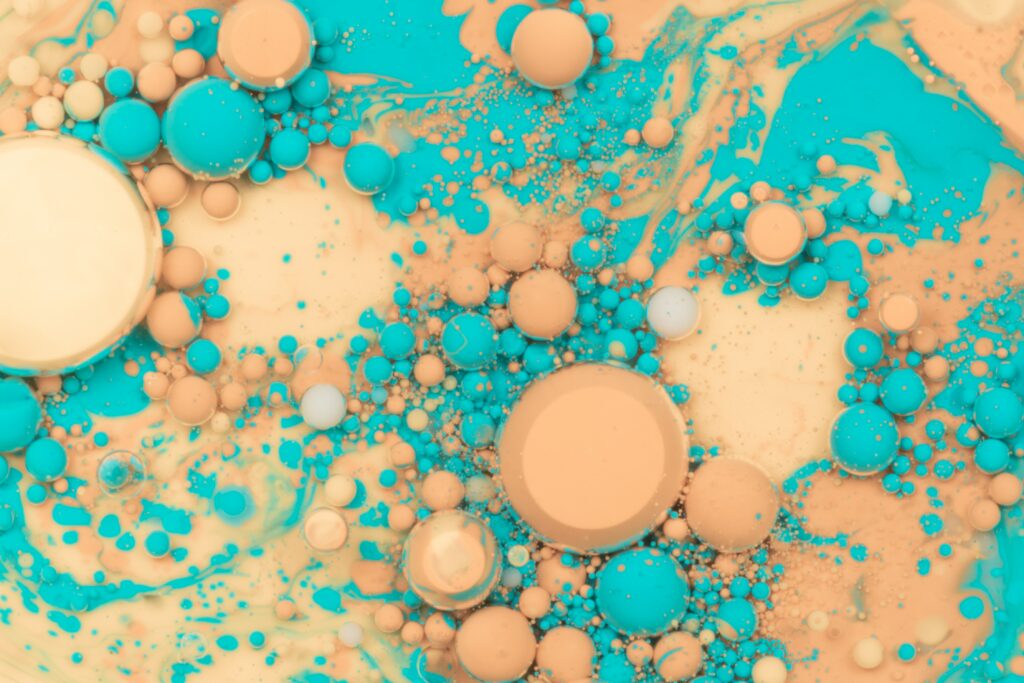 Vibrant Turquoise and Peach Abstract Bubble Wallpaper - 4500x3000