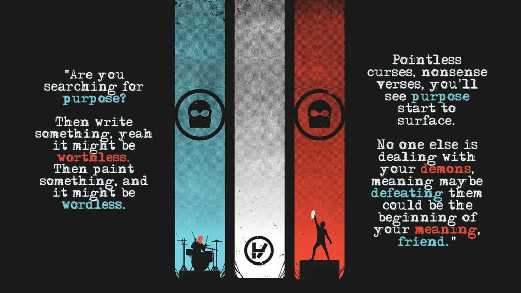 Unique Twenty-One Pilots Wallpaper: Artistic Lyrics & Symbolic Imagery
