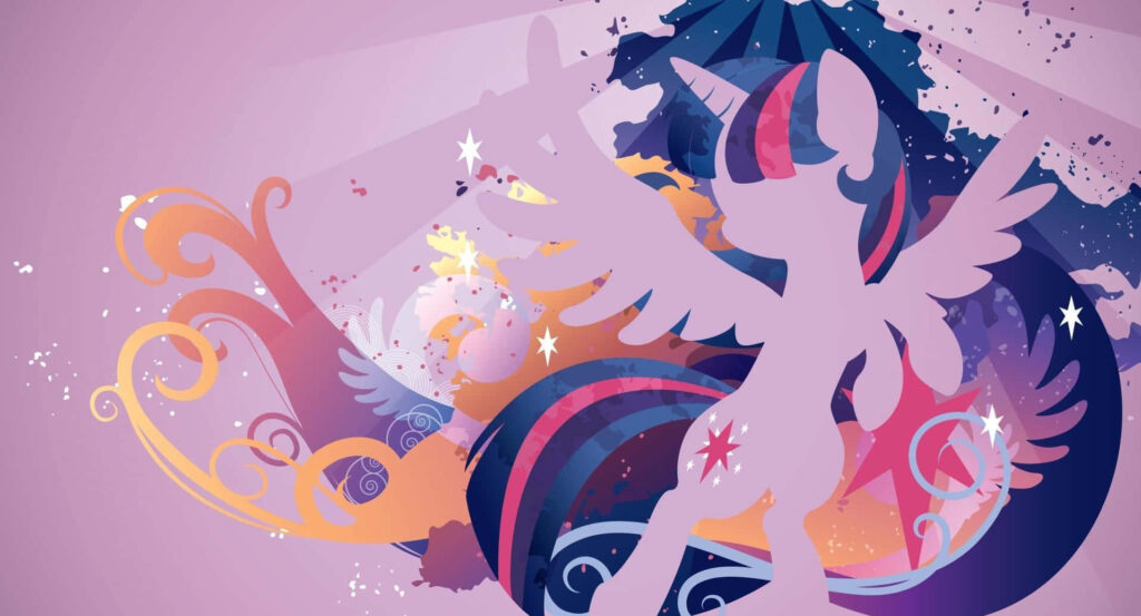 Vibrant Twilight Sparkle Vector Art Wallpaper Background