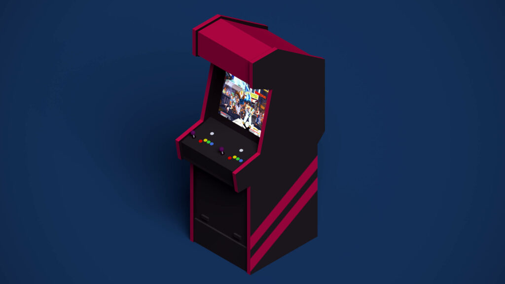 Retro Arcade Machine Ultra HD Wallpaper: Black & Red Minimalism