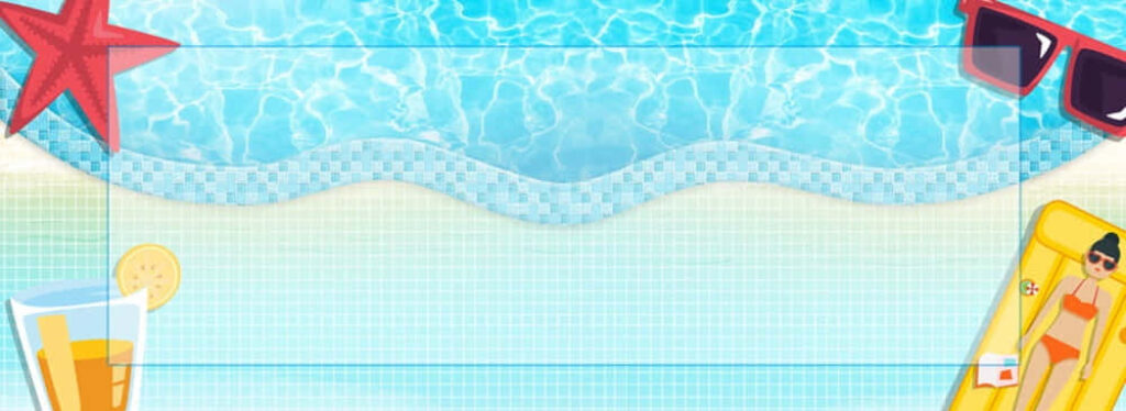 Vibrant Pool Party Vector Wallpaper with Clear Blue Background