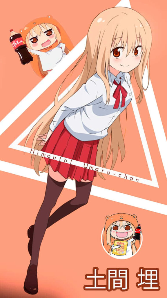 Vibrant Umaru Doma Wallpaper: Cheerful Anime Design & Chibi Illustrations