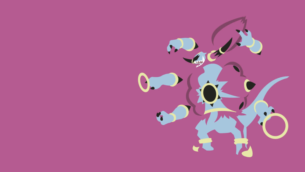 Dynamic Unbound Hoopa Wallpaper: Sleek Vector Art Design