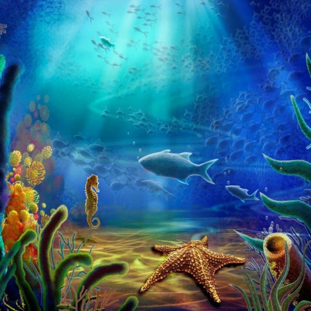 Vibrant Underwater Wallpaper: Starfish & Colorful Sea Creatures