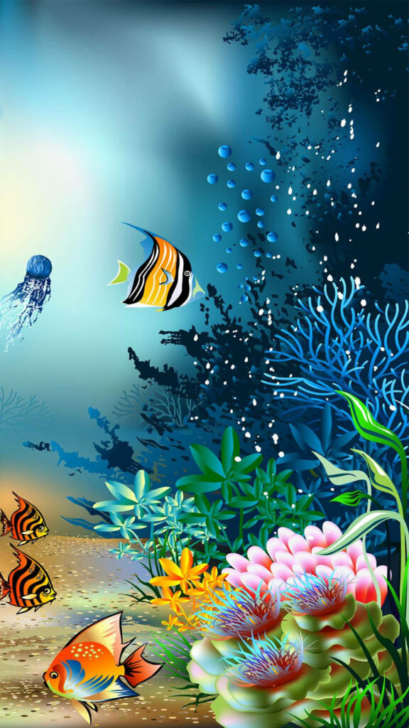 Vibrant Underwater Scene Wallpaper: Coral Fish & Colorful Corals