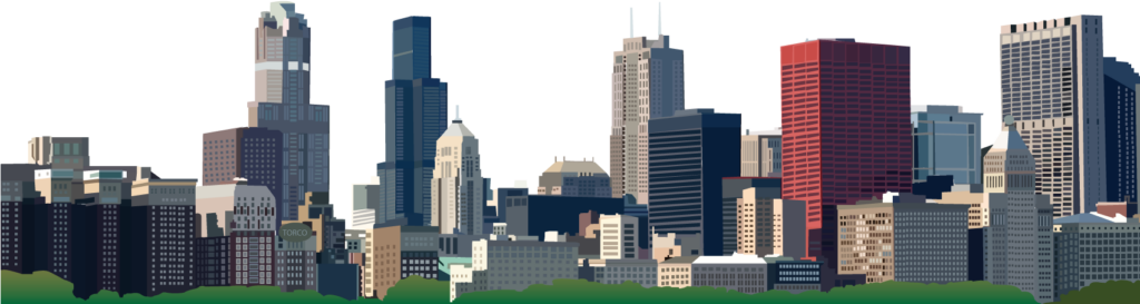 Vibrant Urban Skyline Wallpaper: Modern & Classic Vector Design