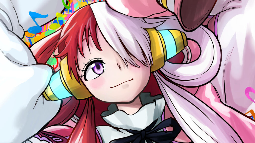 Uta from One Piece: Cheerful Colorful Wallpaper Background