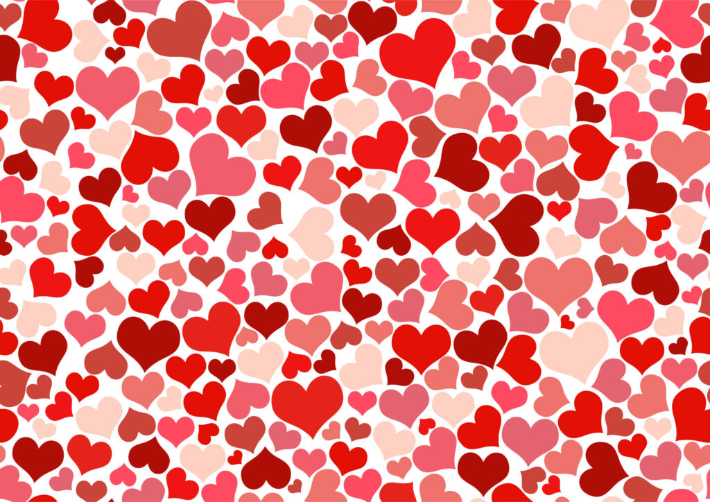 Romantic Valentine's Day Wallpaper: Red, Pink & Beige Heart Design